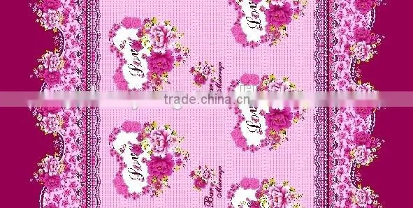 100% polyester fabric wholesale flower print style printed & dyed fabric wide width microfiber bedsheet