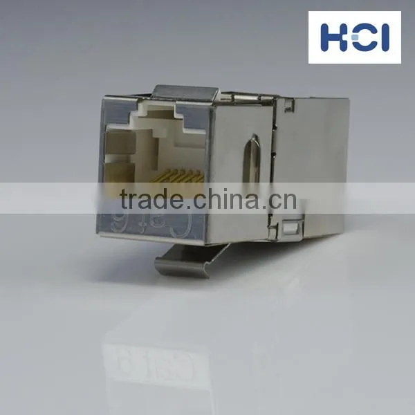Taiwan Supplier Cat6A 90 Degree Shielded STP Straight Keystone Coupler