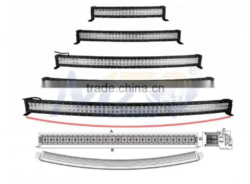 Curved LED Off road lighting 180W 32.5 inch 60x3W CRE E, Double row led bar lights for SUV ATV high heat dissipation waterproof