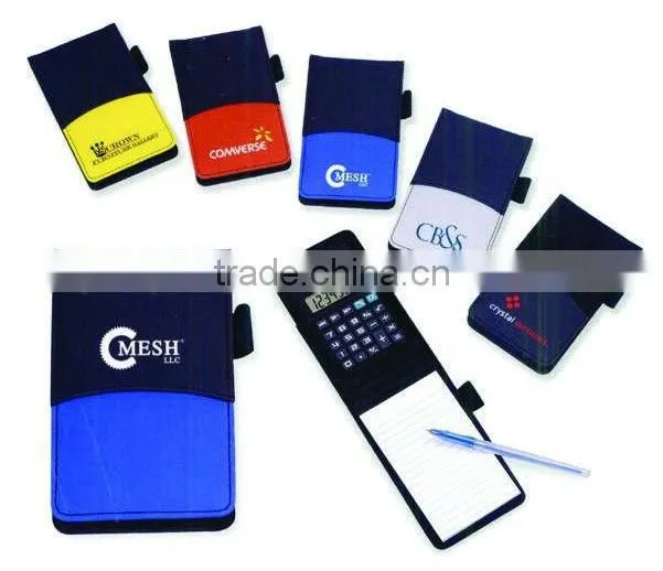 pocket calculator Notepad with calculator and pen