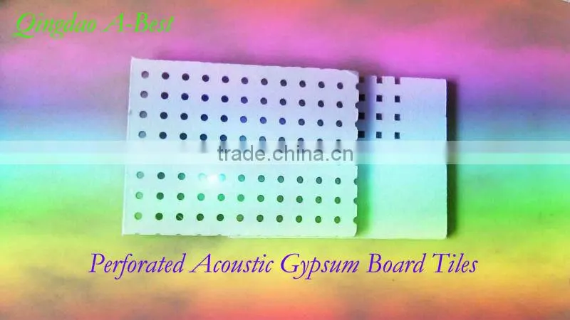 Perforated acoustic gypsum ceiling tiles