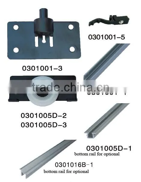 Aluminum steel and PA6 sliding door hardware for warbrobe