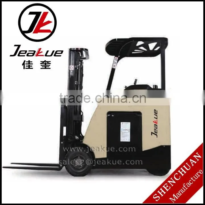 2017 New Product 1.6T Stand one AC Motor 1600kg Three Wheels Electric Forklift