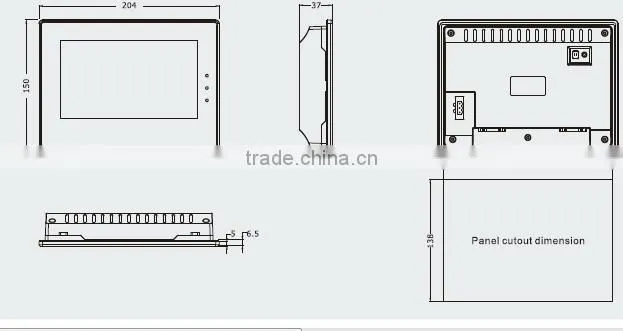 MT4414T 7"16:9 TFT 800X480 pixels LED Serial port hmi touch screen panel HMI