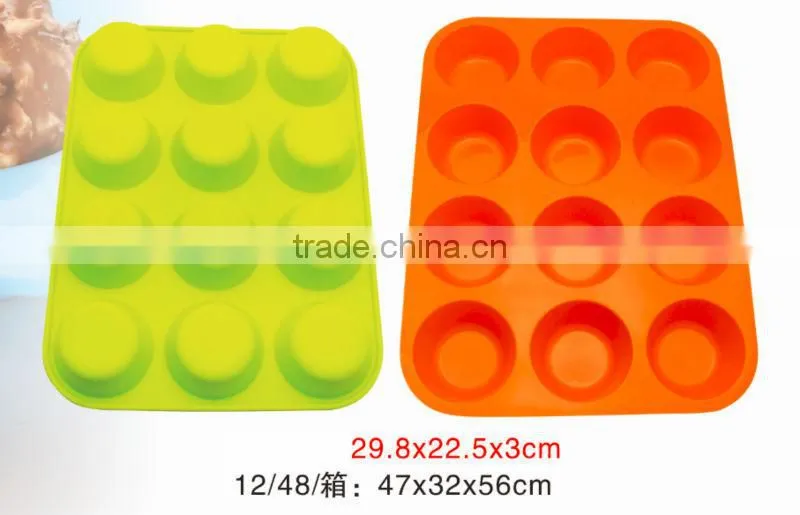12 cup round shape silicone cake baking tools
