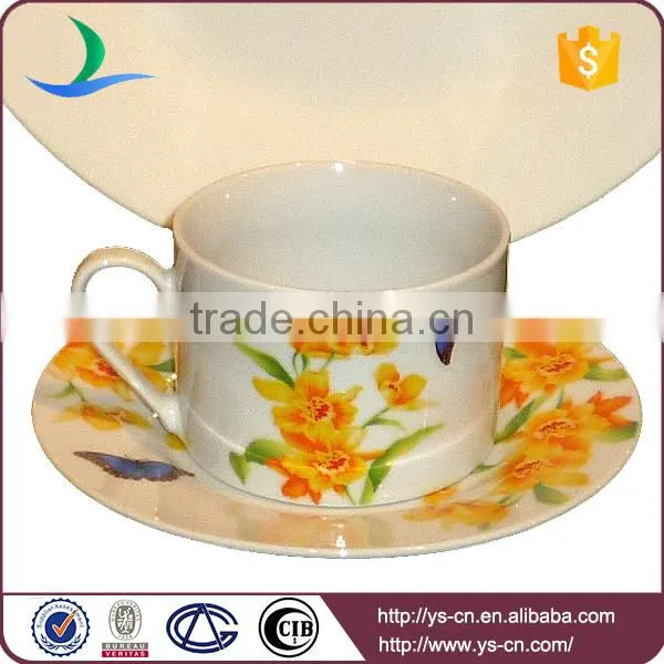 Wholesale yellow flower design china dinnerware set