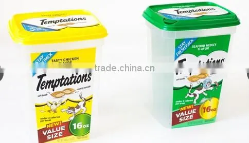 Customized Plastic dog cat food container