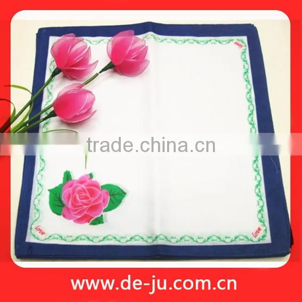 Embroidered Printing Flower Pattern Handkerchiefs