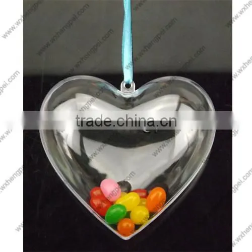 Cleverish portable cute transparent heart-shaped plastic storage jewelry wedding box kit