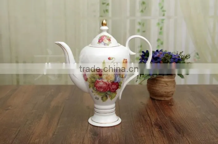 Drinkware new bone china gold arabic grace porcelain tea set with tray