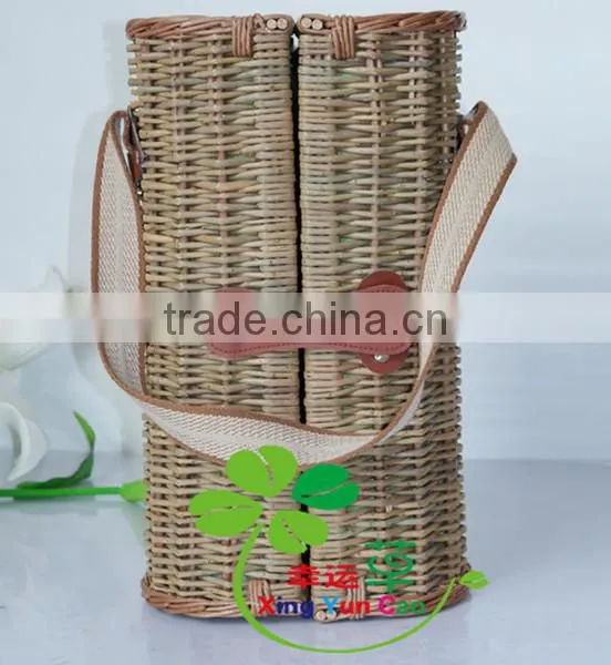 The cheapest beautiful baket spilt willow for wine, wine bottle basket