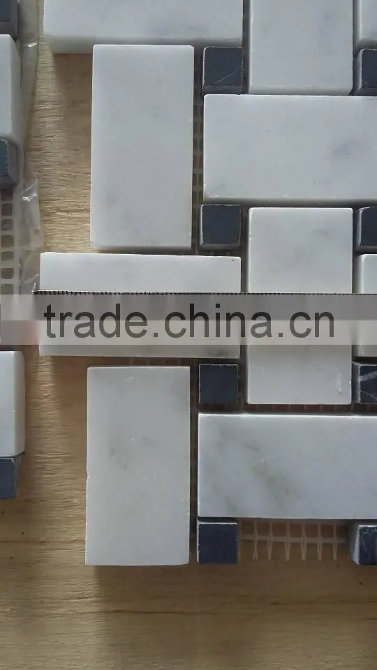 Basketweave Mosaic Tiles Bianco Carrara Mosaic Tile Carrara Marble Mosaic