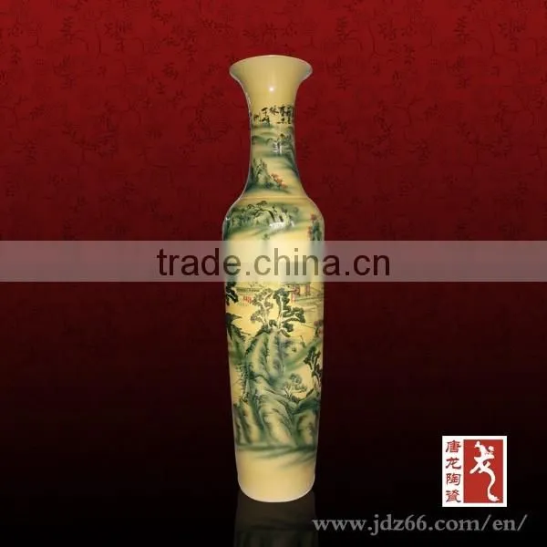 Hand Painting 1.4 Meter High Chinese Porcelain Large Decorative Floor Ceramic Vases with Ching Ming River Map