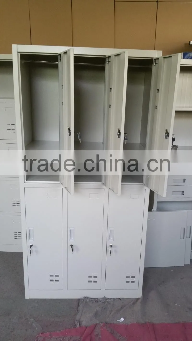 Metal Six-door Locker with One Shelf for Storage