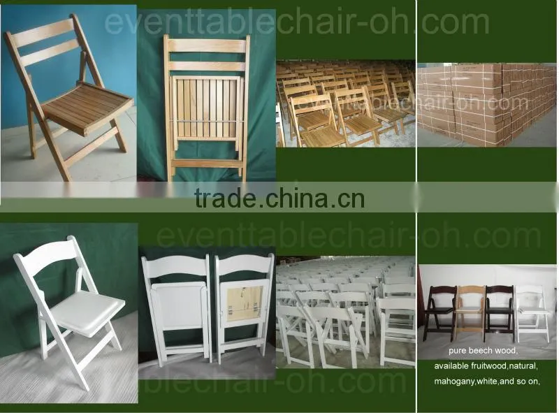 hot sale white beech wood folding chair