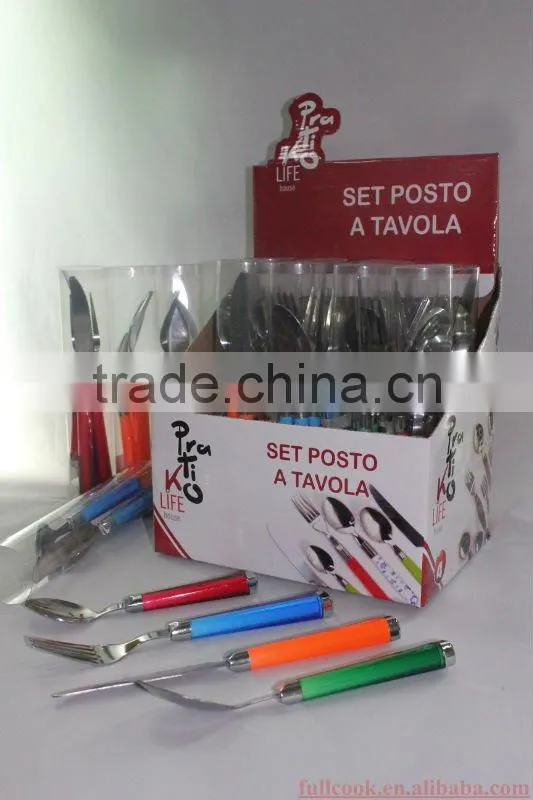 Colorful stainless steel cutlery set w/acrylic handle