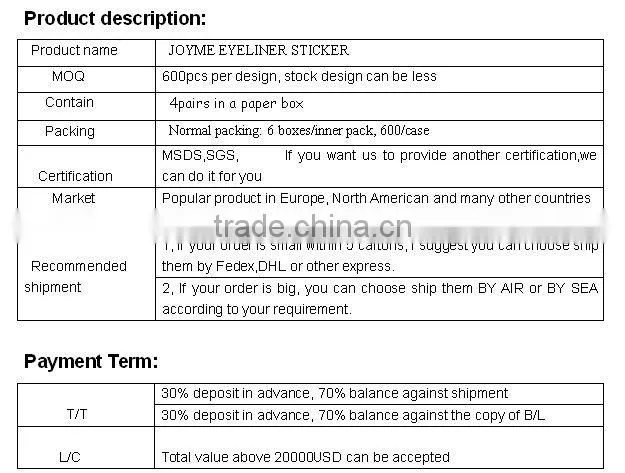 Sexy Temporary Eye Tattoo Eyelid Transfer Eyeliner Shadow Sticker