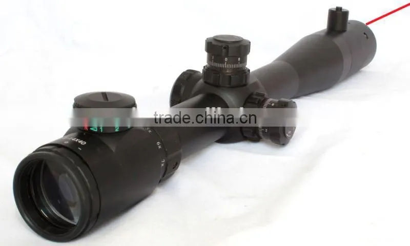 Erains Tactical Optics M14 4-14X40+R rifle scope of red green Mil-Dot Reticle with front inside red laser for Hunting Riflescope