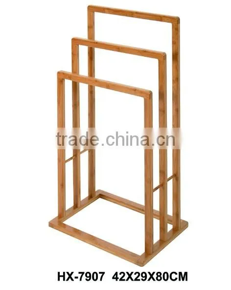 Natural Bamboo Towel Holder 3 Tier Towel Holder For Bathroom Accessories