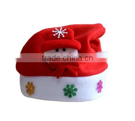 Custom Festival Decoration Silk Printing Christmas Santa Claus Hat For Kids