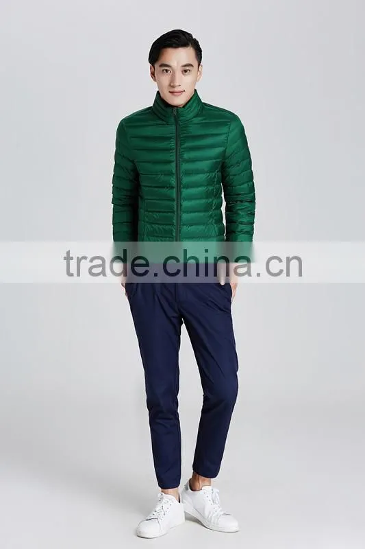 Ultra thin foldable men winter duck down jacket