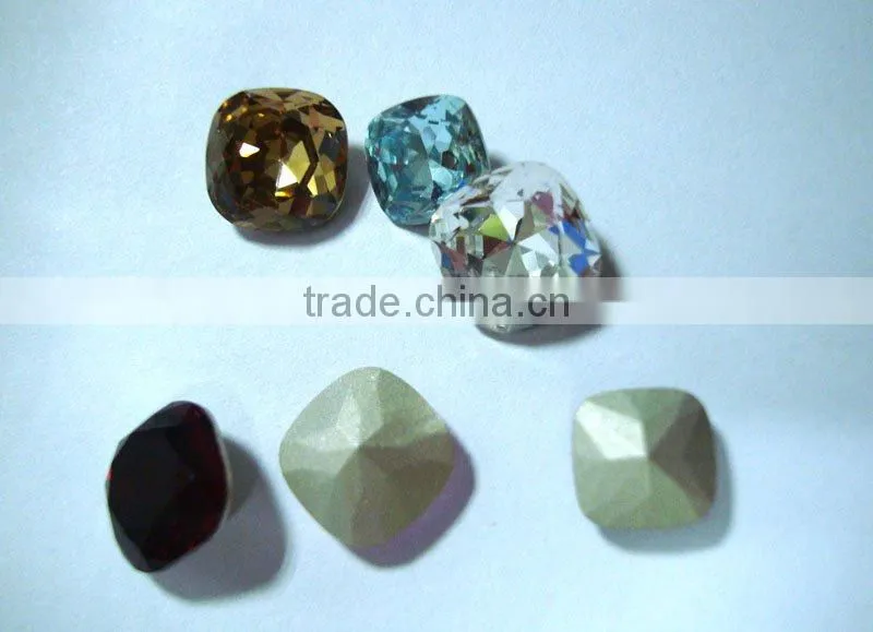 crystal component loose bead,jewelry component with fat quare shape