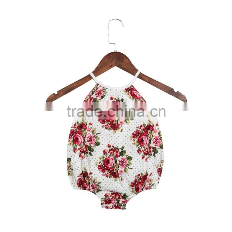 Summer hot sale infant and toddlers clothing romper boutique baby girl floral bubble romper