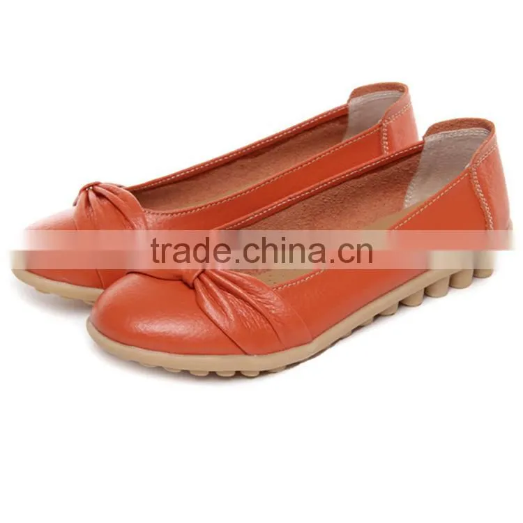 MLS11098 best quality low price leather soles ladies flat shoes