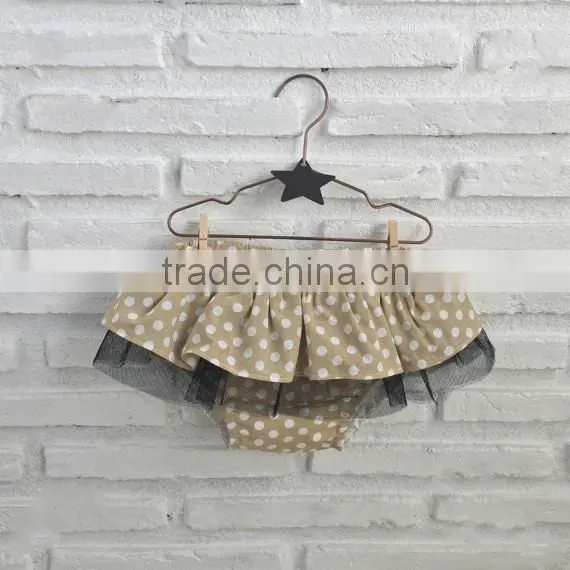 Khaki polka dot diaper cover skirt girls bloomer dress chiffon underwear bulk wholesale china factory