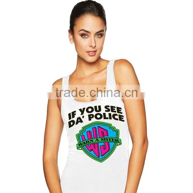 Wholesale Fashion Design New Model Women Fitness Stringer Custom Tank Top Printed