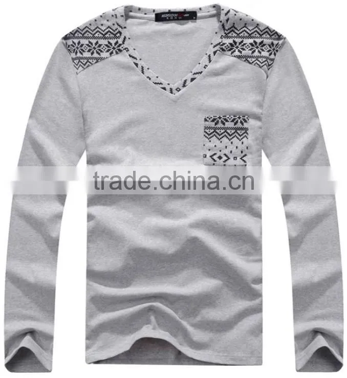 Men's long sleeve v-neck fashion R0019