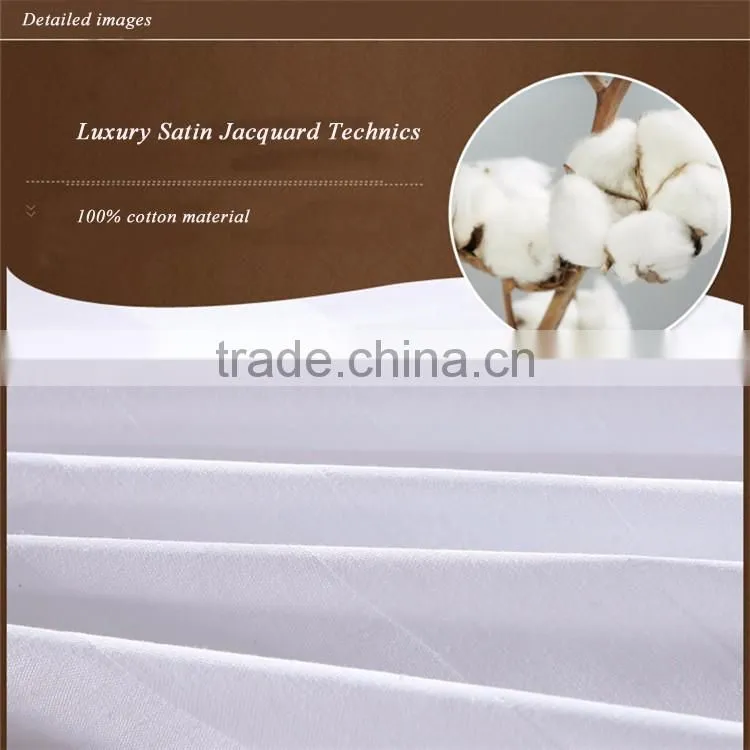 Queen size bed sheet set cotton white for hotel