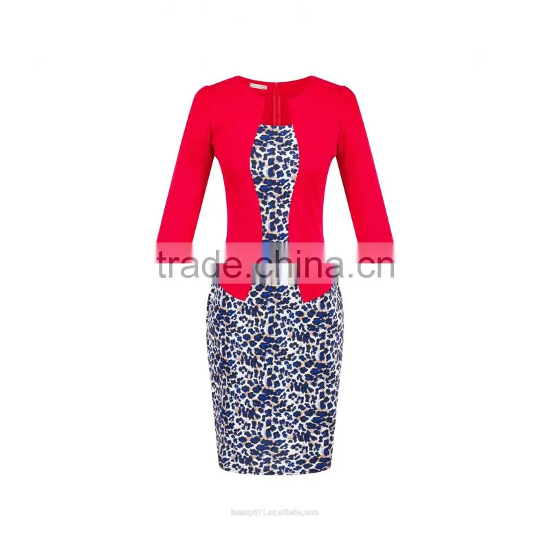 Premium Shift Dress with Contrast Embroidery women casual dress SD30