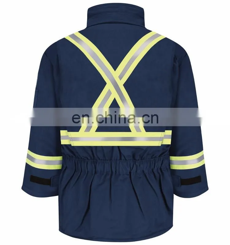 Red 100%cotton 3m reflective winter safety reflective jacket for electrician