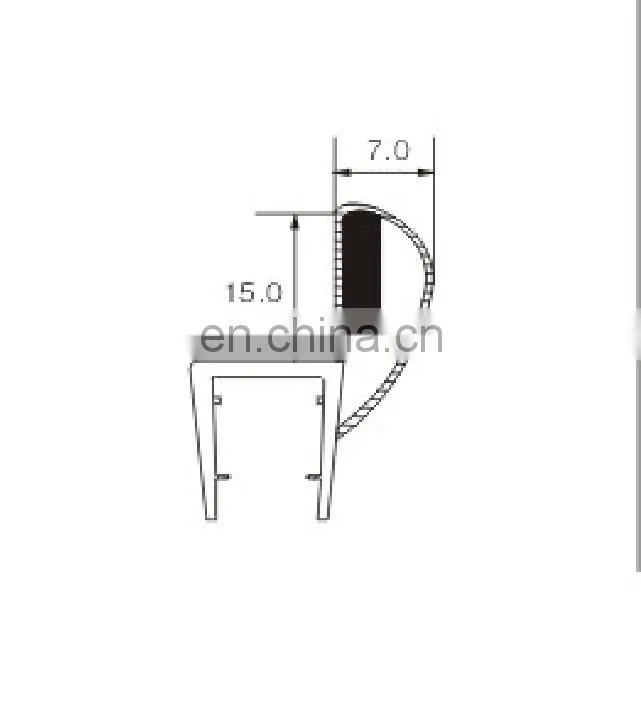 PVC magnetic shower door seal 10mm glass doors