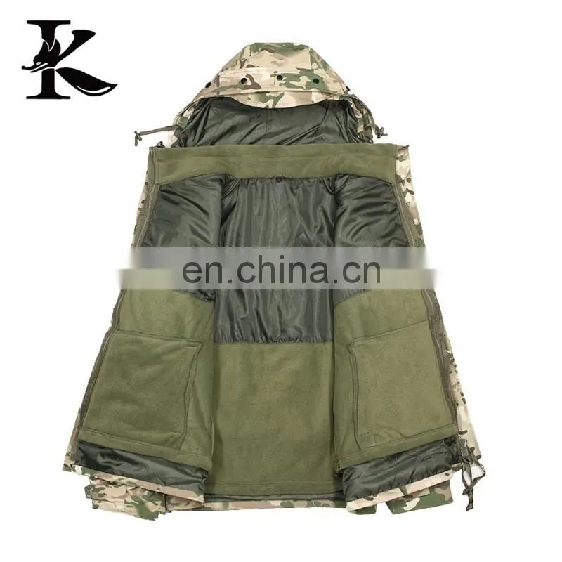 Mens camouflage tactical jacket waterproof 3 in 1winter jacket