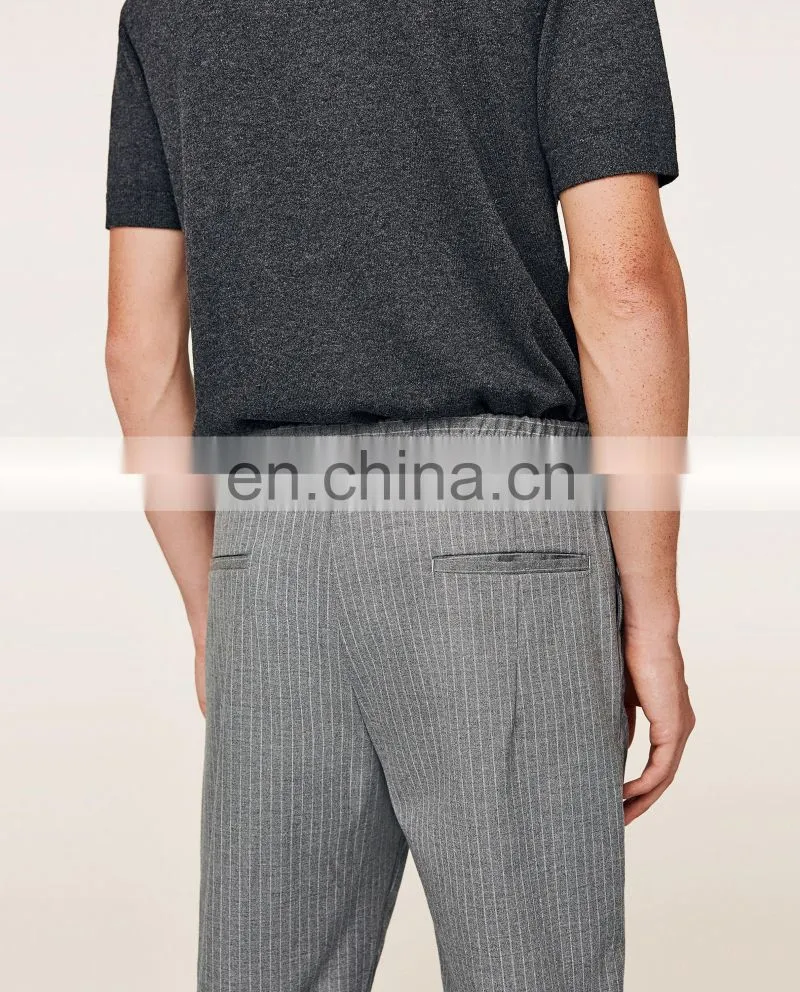 China Supplier OEM Custom Mens Casual Trousers With Drawstring Waistband