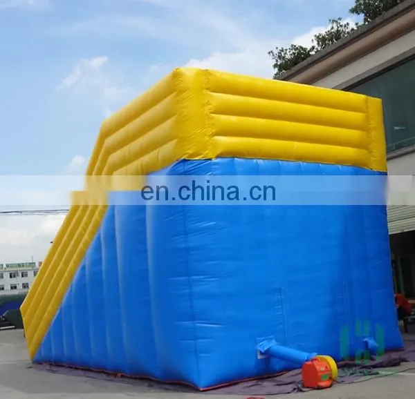 HI blue and yellow pvc inflatable ramp for zorb balls