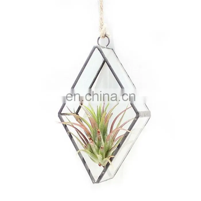 terrarium geometric glass terrarium wholesale rhombus with ring