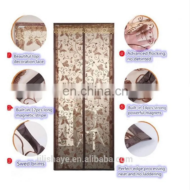 Beatiful pantings anti insect and mosquitos magnetic mesh screen door