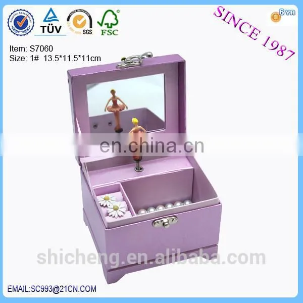 China supplier fashionable cosmetic paper music box with ballerina