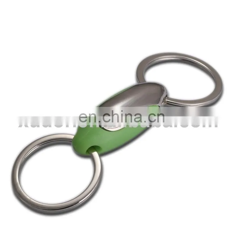 premium gift candy color fashion key ring double rings silicone keychain pvc key chain