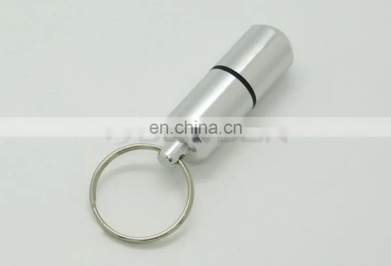 Waterproof Aluminum Medicine Pill Container Box Bottle Case Key Chain Holder