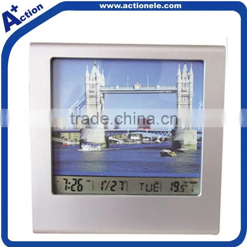 pen holder and photo frame digital desk clock