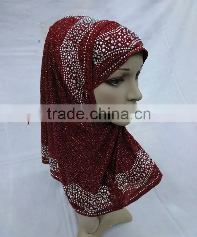 A475 Popular beaded 2pcs hijabs al amira