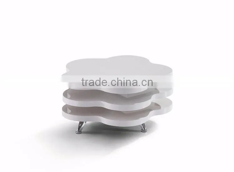 Flower Shape Multi Functional White Coffee Table For Comfort