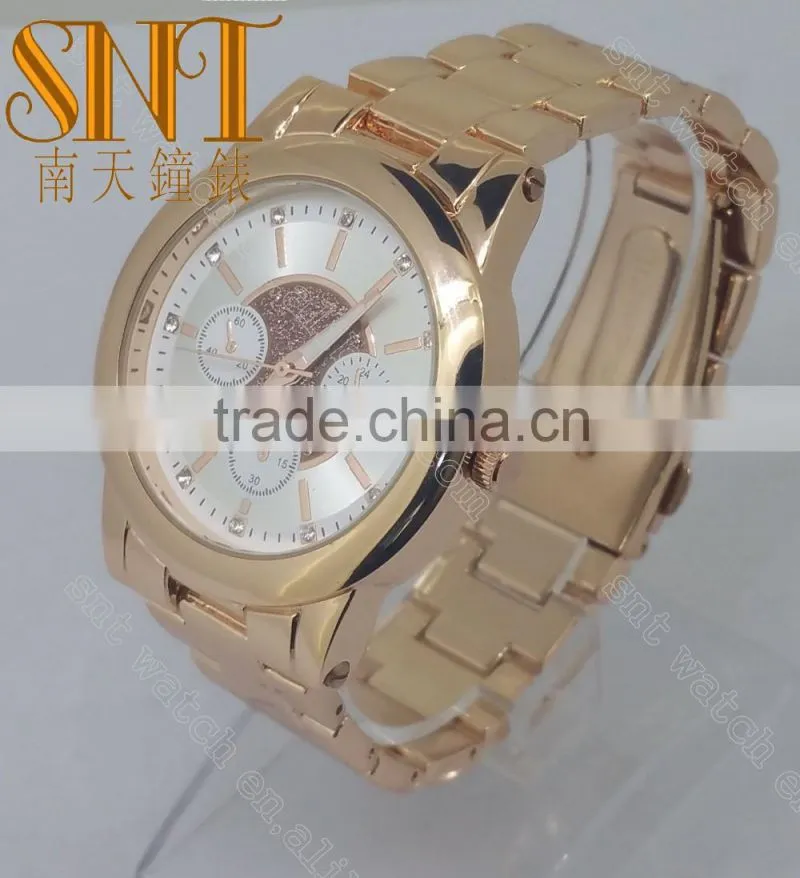 SNT-0025 rose alloy case, rose gold stainless steel watch