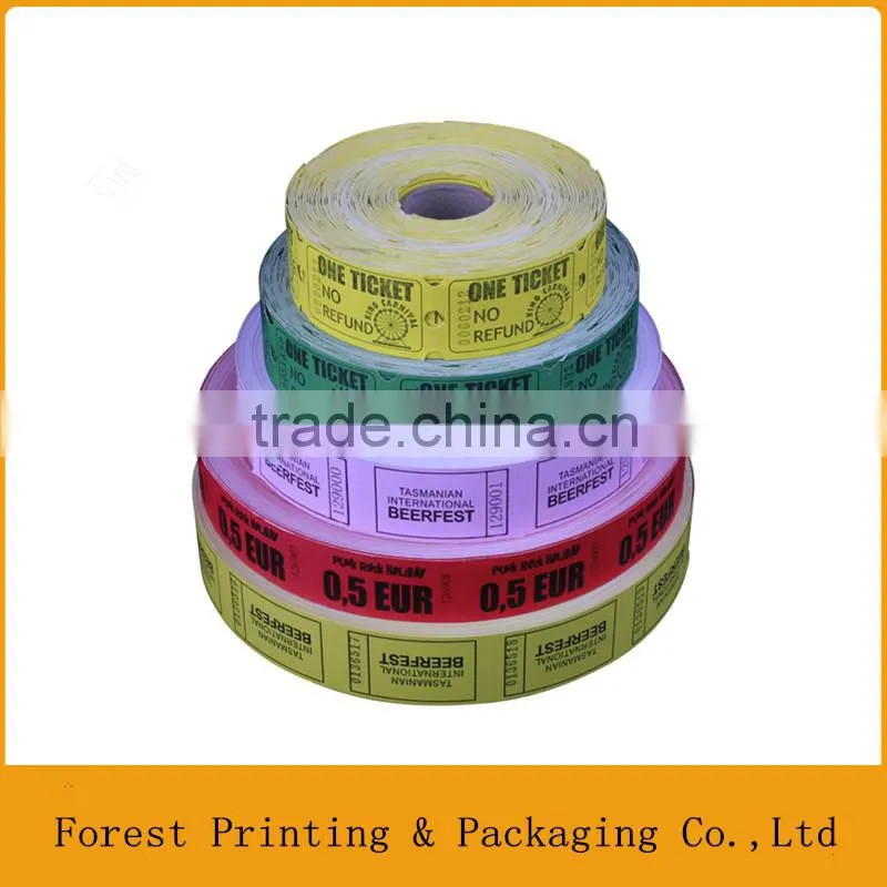Perforation ticket,double line raffle ticket using in party