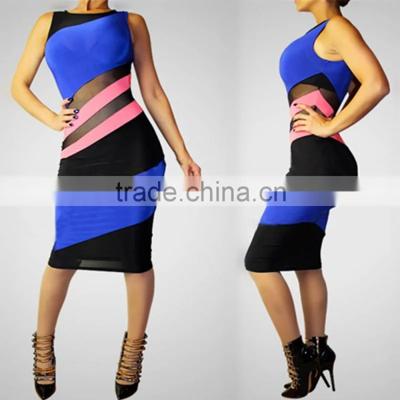 Ladie fashion dress Sleeveless evening dress sexy free prom dress