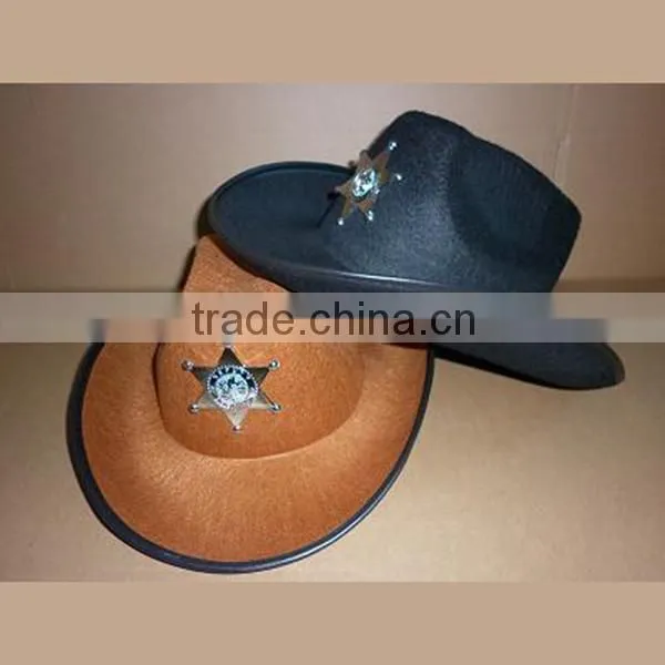 Wholesale Custom Cowboy Hat Non-woven funny Party Hat With wide Brim black silk band party favors cowboy hats